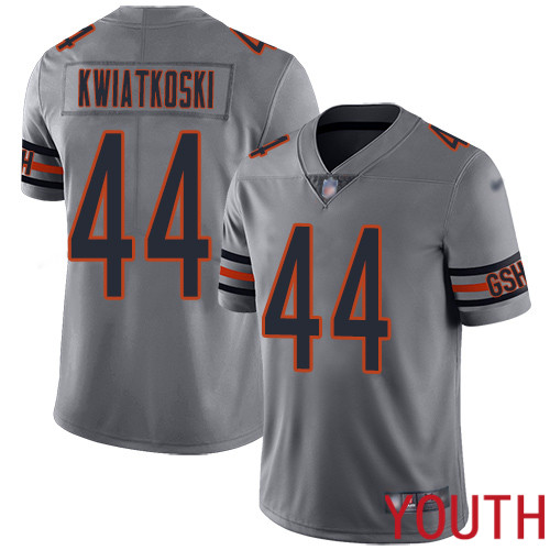 Chicago Bears Limited Silver Youth Nick Kwiatkoski Jersey NFL Football #44 Inverted Legend->youth nfl jersey->Youth Jersey